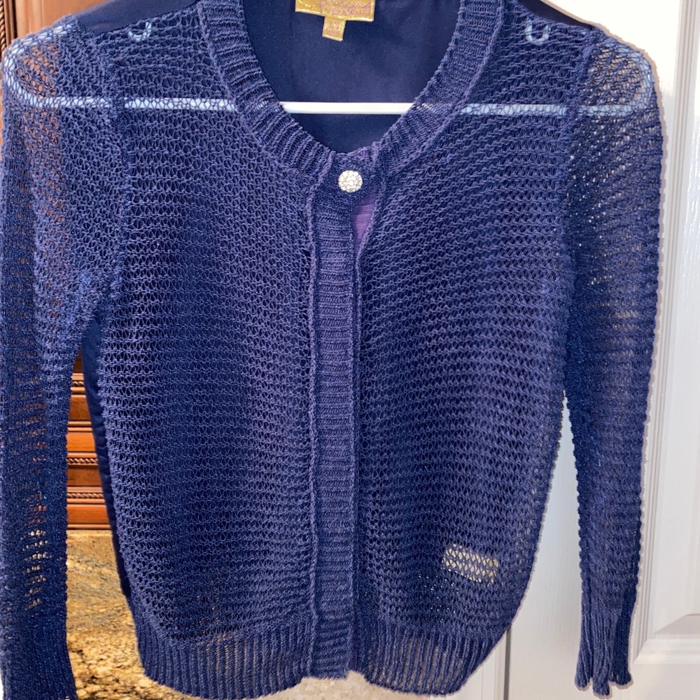 Petite Princess Vera Wang sweater in navy blue size xs